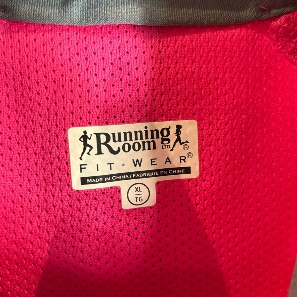 THE RUNNING ROOM Sz XL Pink Grey Reflective Stripes Dots Biking Workout Jacket - Picture 3 of 11